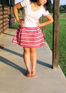 Striped High-waisted Summer Skirt